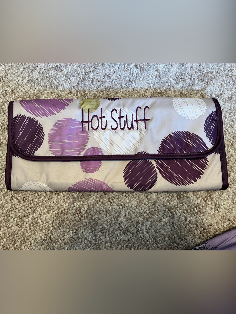 Thirty-One Fold Over Flat Iron Case - sketchy dot (USED)